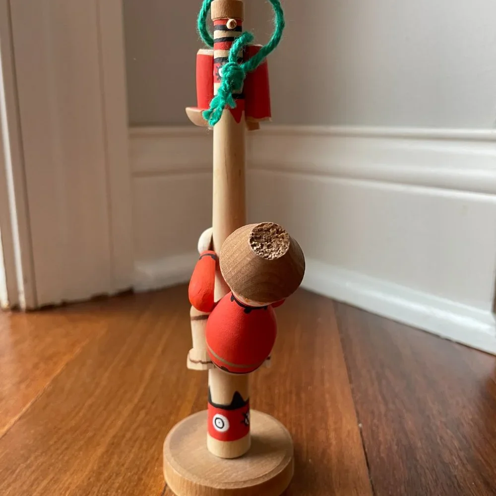 Russian Wood Ornament / Figure Maslenitsa Maslenica Pole Climber